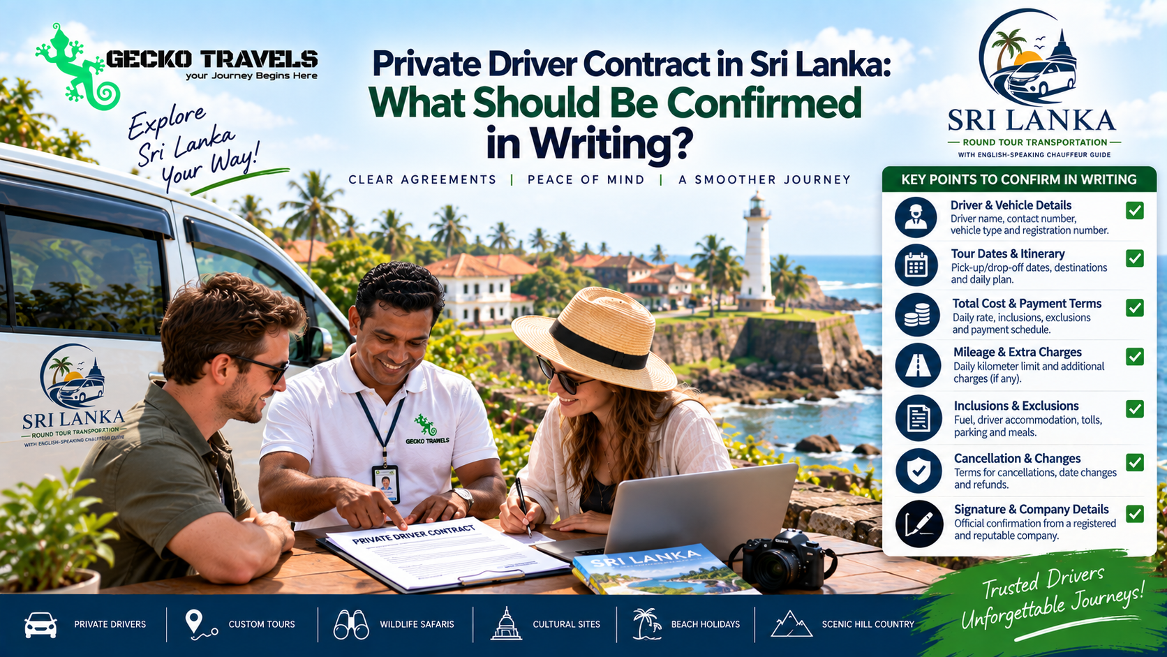 Private Driver Contract in Sri Lanka: What Should Be Confirmed in Writing?